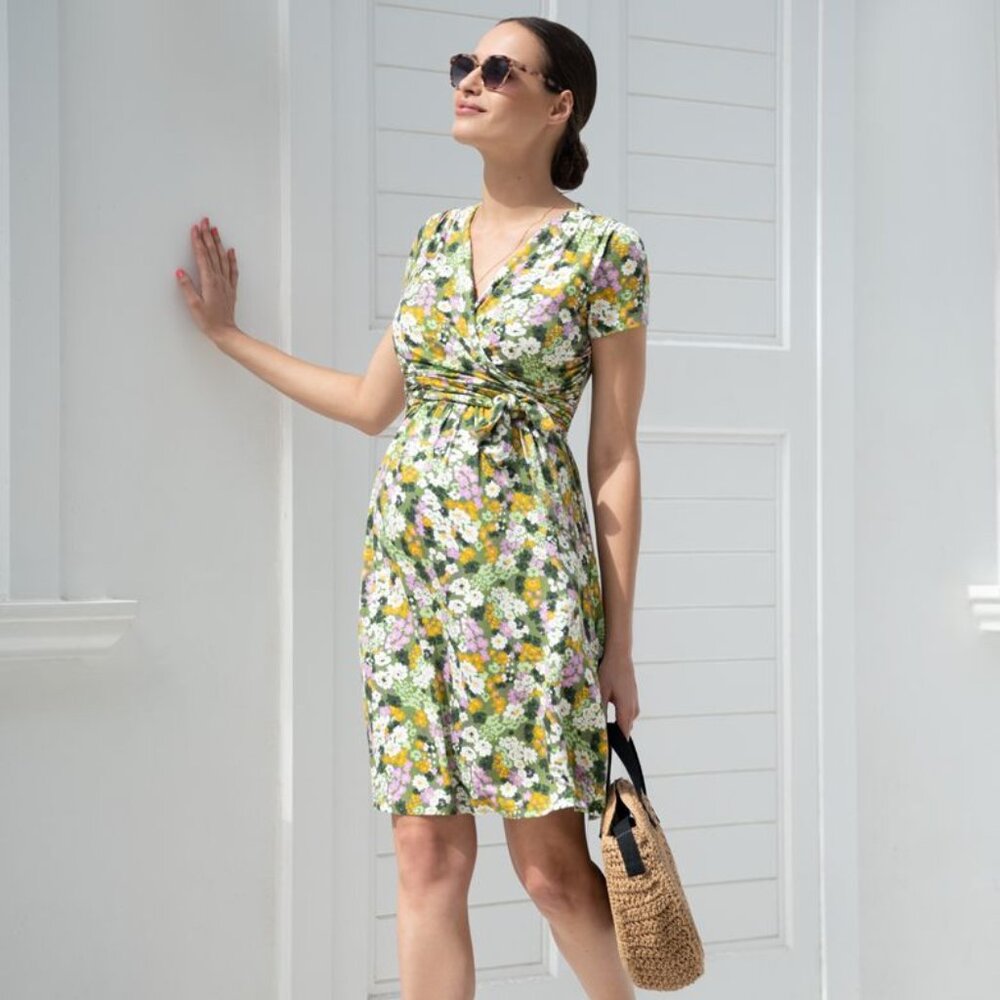 Seraphine Retro Floral Maternity & Nursing Dress (Size S)